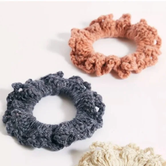 Free People Blue Knit Scrunchie Free People Printed Terry Scrunchie In Sky Blue - 17% Off  main image 4